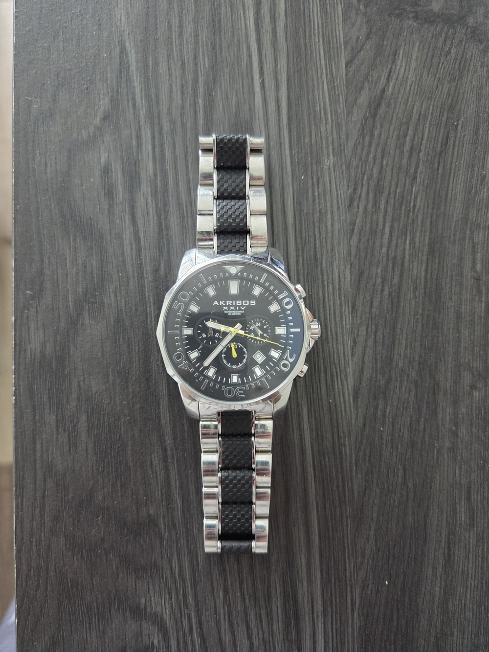 Akribos XXIV Black Dial Men's Chronograph Watch